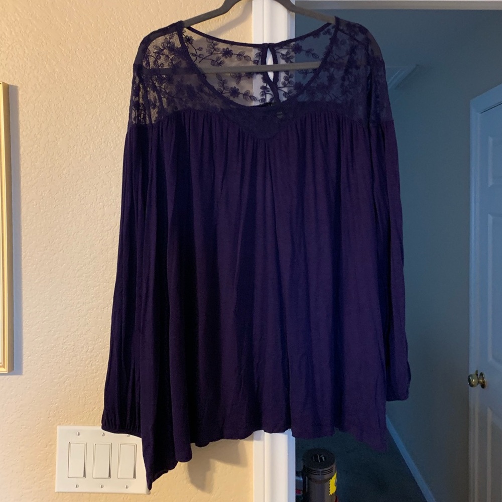 Purple blouse.